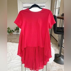 Anthropologie English Factory High Low Mix Media Top